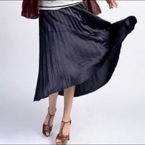 Anthropologie Something Else Navy Accordion Skirt